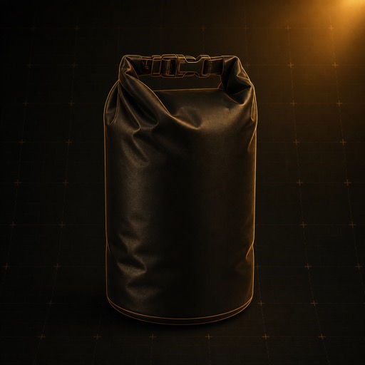 Bronzefarbene Linienillustration eines wasserdichten Drybags
